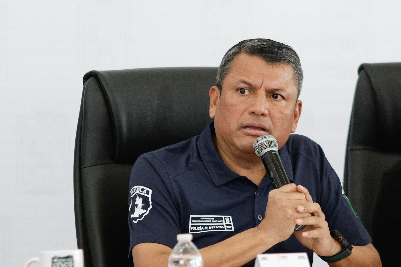 Francisco Sánchez González Secretario de Seguridad Pública de Puebla durante una entrevista sobre la investigación del presunto tirador de la Vía Atlixcáyotl.
